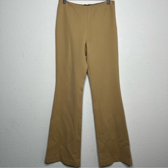 Theory Women Pants 4 Virgin Wool Tan Saxton Trousers Palomino Office Flare - Picture 2 of 11